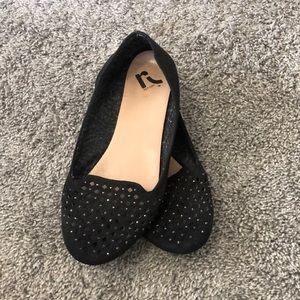 Bedazzled black flats